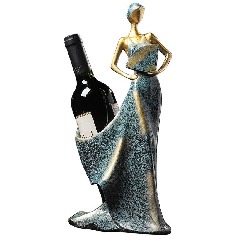 Luxury Lady wine bottle holder : Blue - Deczo