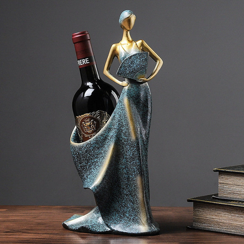 Luxury Lady wine bottle holder : Blue - Deczo