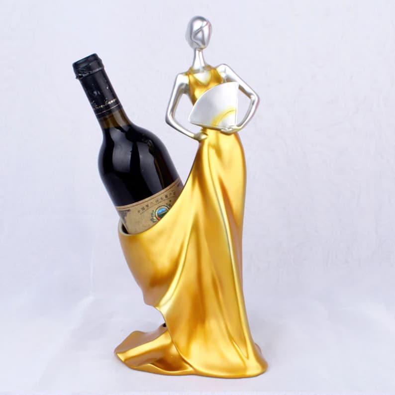 Luxury Lady wine bottle holder : Golden - Deczo