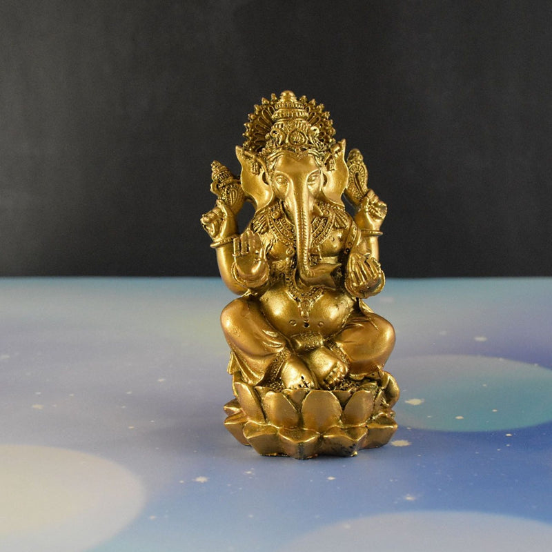 Handcrafted Lotus Ganesh Idol Murti - Deczo