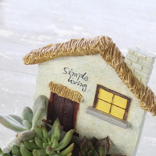 Rocky Hut Resin Succulent Pot - Deczo
