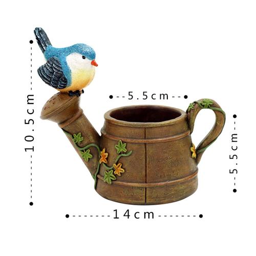 Watering Can With Bird Resin Succulent Pot - Deczo
