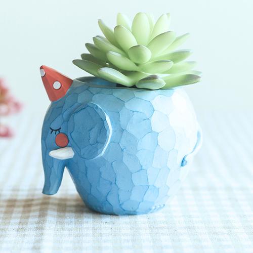 Cute Elephant Resin Succulent Pot - Deczo