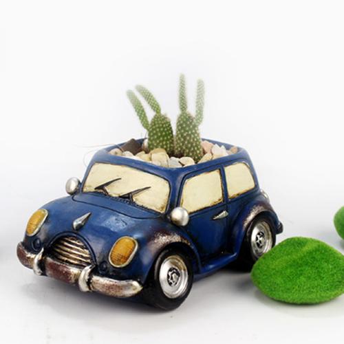 Retro Small Car Resin Succulent Pot for Table , Gift - Deczo