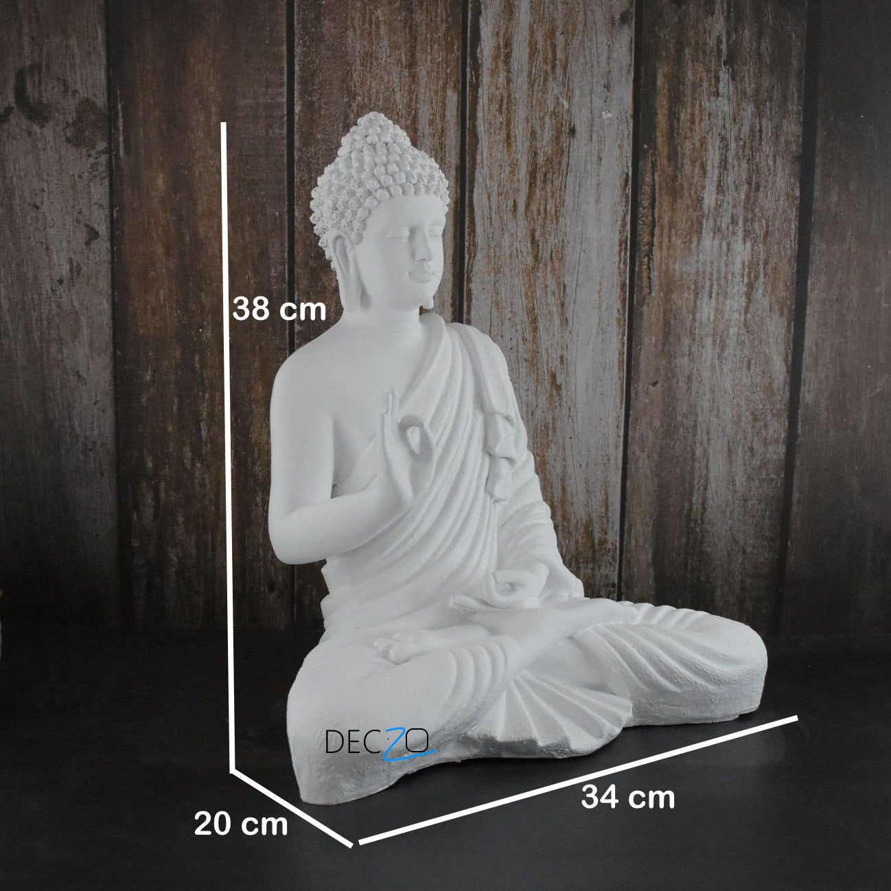 Big Size Meditating Buddha Idol : Milky White - Deczo